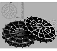 Juego de 2 ruedas motrices, diseño para terrenos difíciles, compatibles con los modelos Husqvarna Automower 320, 420, 440, 450, 520 y 550