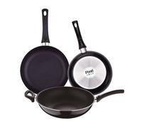 Juego de 2 sartenes ø20ø24cm + wok de ø30cm en aluminio prensado y antiadherente pixel chef sauce