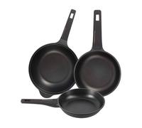 Juego de 2 sartenes ø24ø28cm + wok ø30cm en aluminio fundido color negro copper bergner