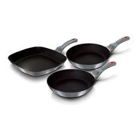 Juego de 2 Sartenes y Grill Inducción 20-24-28cm Aluminio Antiadherente sin PFOA