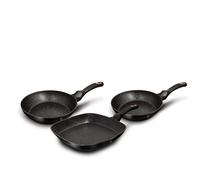 Juego de 2 Sartenes y Grill Inducción 20-24-28cm Aluminio Antiadherente sin PFOA