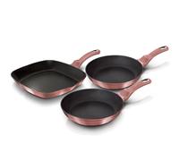 Juego de 2 Sartenes y Grill Inducción 20-24-28cm Aluminio Antiadherente sin PFOA
