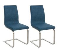 Juego De 2 Sillas De Comedor Belfort Tapizadas En Tela Azul 50x40x90 Cm Clp
