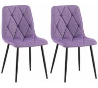 Juego de 2 sillas de comedor clairton tela lila 55x45x85 cm