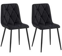 Juego de 2 sillas de comedor clairton tela negro 55x45x85 cm