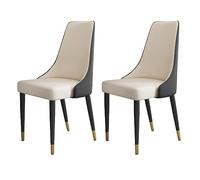 Juego de 2 sillas de Comedor Estilo Granja, sillas Decorativas tapizadas en Cuero PU, Silla Auxiliar de Ocio con Patas de Metal, sillas de salón Comedor