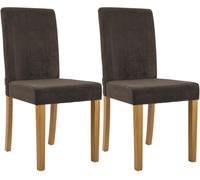 Juego de 2 sillas de comedor ina de pana marrón 47x41x91 cm