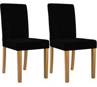 Juego de 2 sillas de comedor ina de pana negro 47x41x91 cm
