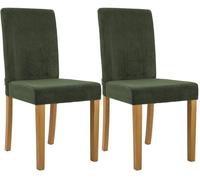 Juego de 2 sillas de comedor ina de pana verde 47x41x91 cm