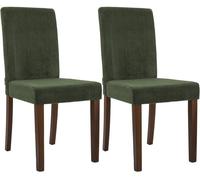 Juego de 2 sillas de comedor ina de pana verde 47x41x91 cm
