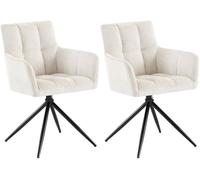 Juego de 2 sillas de comedor jonah tela crema 59x59x87 cm