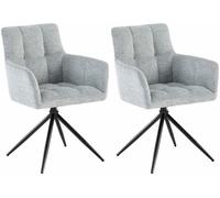 Juego de 2 sillas de comedor jonah tela gris claro 59x59x87 cm
