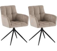 Juego de 2 sillas de comedor jonah tela gris topo 59x59x87 cm