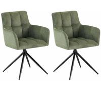 Juego de 2 sillas de comedor jonah tela verde 59x59x87 cm