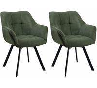 Juego de 2 sillas de comedor jordi cord pana verde 59x60x81 cm