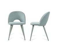 Juego de 2 sillas de comedor karijoki textil 77x50x55 cm verde claro [en.casa]