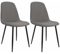 Juego de 2 sillas de comedor maryam tela gris claro 54x45x88 cm
