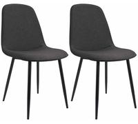 Juego de 2 sillas de comedor maryam tela gris oscuro 54x45x88 cm