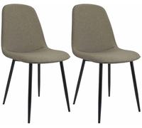 Juego de 2 sillas de comedor maryam tela gris topo 54x45x88 cm