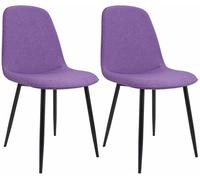 Juego de 2 sillas de comedor maryam tela lila 54x45x88 cm