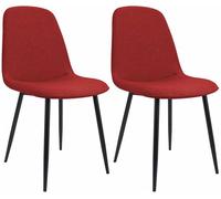 Juego de 2 sillas de comedor maryam tela rojo 54x45x88 cm
