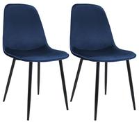 Juego de 2 sillas de comedor maryam terciopelo azul oscuro 54x45x88 cm