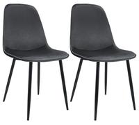 Juego de 2 sillas de comedor maryam terciopelo gris oscuro 54x45x88 cm