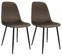 Juego de 2 sillas de comedor maryam terciopelo marrón 54x45x88 cm