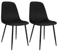 Juego de 2 sillas de comedor maryam terciopelo negro 54x45x88 cm