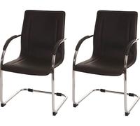 Juego de 2 sillas de comedor Samara, silla de cocina tipo sillón, con respaldo, de acero, color marrón