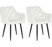 Juego de 2 sillas de comedor stanley en terciopelo crema 62x59x82 cm