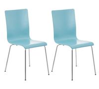 Juego de 2 sillas de espera pepe madera azul claro 47x43x87 cm