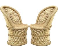 Juego de 2 sillas de jardín estilo bohemio, ideales para balcones y jardines, con diseño decorativo