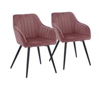 Juego de 2 sillas de terciopelo rosa bertille
