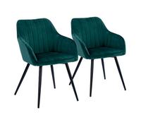 Juego de 2 sillas de terciopelo verde bertille
