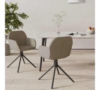 Juego de 2 sillas giratorias de terciopelo gris claro, pivote de 360 grados | Diseño elegante, tacto suave, respaldo ergonómico, giro fluido, capacidad 110 kg, uso diario