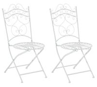 CLP Trading GmbH – Sillas para balcón Indra, Set 2 plegables metálicas estilo rústico, blanco