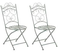 Juego de 2 sillas para jardín indra plegables metal verde antiguo 50x40x92 cm