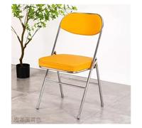 Juego de 2 sillas plegables amarillas con asientos de cuero acolchados, sillas de comedor y exteriores para eventos, hogar, patio y camping