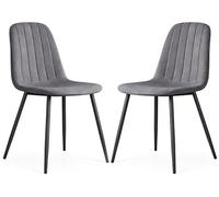 Juego de 2 sillas tapizadas de terciopelo para comedor, modelo LUMO. Diseño acolchado, patas de metal . Capacidad de carga hasta 130 kg. Sillas tapizadas para cocina y comedor. Dimensiones: 43,5 x 45,