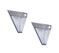 Juego de 2 Solar LED para exteriores (con detector de movimiento, acero inoxidable, - Lámpara de pared empotrable, IP43