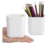 Juego de 2 soportes para cepillos de dientes, para montaje en pared, de ABS, color blanco, con orificios de desagüe