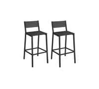 VASAGLE Taburete de Bar, Juego de 2, Taburetes Altos de Cocina, para Cocina, Comedor, Oficina, Estilo Industrial, Gris Antracita y Negro LBC070B22