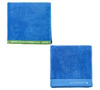 Juego de 2 toallas 90x150cm + 90x160cm algodón orgánico 450gsm azul benetton Blue