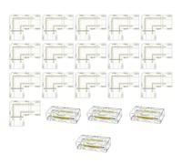 Juego de 20 conectores de tiras LED, 2 pines, 10 mm, en forma de L, para tira de luz COB LED, sin soldadura, conector rápido, transparente, kit de conector para tiras de un solo color a tira