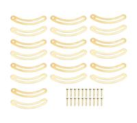 Juego de 20 piezas de bisagras de soporte de tapa con tornillos, varilla recurvada, bisagra para gabinete, joyero, armario, material de cobre resistente, estilo retro, tamaño (Color latón)