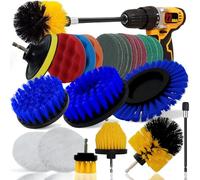 Juego de 22 cabezales de cepillo para taladro eléctrico, ideal para la limpieza de coches, llantas, tapicería, azulejos