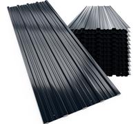 Juego de 24 chapas trapezoidales antracita 129x46cm pretaladradas