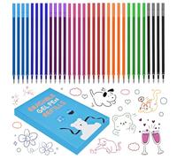 Juego de 24 Recambios Boligrafos Borrables, marrón y negro,Legami Boligrafo Borrable, Recambios de Tinta Borrable, Recambio Boli Borrable, Punta de 0,7mm, Altura 13cm (8 Colores)
