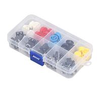 Juego de 25 Piezas Interruptor de Botón Pulsador Táctil Momentáneo Multicolor Interruptor Táctil Redondo 12x12x7.3mm Microinterruptor de 4 Pines Interruptor Táctil SMD PCB